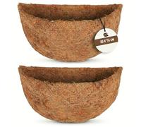 HFHOME 2PCS Semicircle Wall Basket Coco Liner, 30cm/12in Coco Fiber Replacement Liner, Semi-Round Planter Liner for Plants Wall Basket, Garden Flower Pots Indoor Outdoor