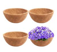 HFHOME 4Pcs 35.5cm/14in Hanging Basket Liner, Coco Liner, Coco Fiber Replacement Liner, Round Planter Liner for Hanging Basket, Garden Flower Pots in the Balcony or Garden