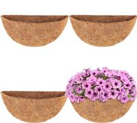 HFHOME 4PCS Semicircle Wall Basket Coco Liner, 30cm/12in Coco Fiber Replacement Liner, Semi-Round Planter Liner for Plants Wall Basket, Garden Flower Pots Indoor Outdoor