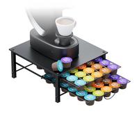 HFHOME Coffee Pod Holder for Dolce Gusto, 60 Capsules Storage Drawer, 2 Tier Thick Metal Coffee Pod Storge, Pods Organizer Drawer with Non-Slip Feet Silent Sliding for Kitchen Office