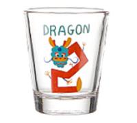HFHungkeong 1.7 oz Shot Glasses, Cartoon Zodiac Glass Household Creative Wine Cup Interesting and Special Gifts for Friends and Family(Dragon)