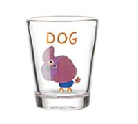 HFHungkeong 1.7 oz Shot Glasses, Cartoon Zodiac Glass Household Creative Wine Cup Interesting and Special Gifts for Friends and Family(Dog)