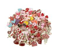 HFHungkeong 200Pcs Dripping Oil Bead Charms, Fruit Butterfly Ocean Cat Sports Valentine's Day Making DIY Keychain Earrings Pendant Various Design Charms for Jewelry(Dripping Love)