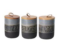 HFHungkeong 3Pcs/Set Modern Aesthetic Ceramics Airtight Storage Container with Lids,Food Coffee Bean Sugar Tea Spice Jar Storage Containers for Kitchen Restaurant