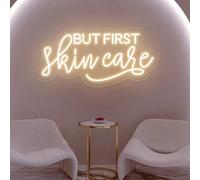 HFHungkeong But First Skin Care Led Neon Lights Sign for Home Spa Beauty Cosmetic Salon Wall Decor, Spa Day Gifts for Women,Spa Products Aesthetic Center Salon Door Decorative Acessories