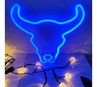 HFHungkeong Cow Neon Sign Led Cute Western Cowboy Light up Sign for Wall Bedroom Dorm Bar Counter Party Indian Decor,LED Neon Night Lights Battery and Usb Powered,Neon Lights Cow Gifts for Kids