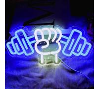 HFHungkeong Gym Neon Sign,Dumbbell LED Neon Light for Home Gym Decor,Dimmable led gym lights for Wall Decor,Gym Decor Sports Neon Sign for Workout Room,Men Women Wall Décor Gift,13.8x6.3IN
