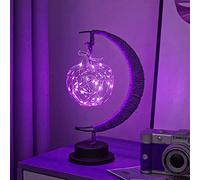 HFHungkeong LED Decorative lamp Table lamp 3D Magic Moonlight Wrought Iron Night Light Christmas Home Decoration Birthday Gift USB Power Supply 5.5 * 5.1 * 11 inches （A Purple）