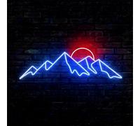 HFHungkeong LED Mountains Sunrise Sunset Wave Neon Signs Dimmable 5V USB Power Neon Lights Wall Art Decorative Lamp for Home Preppy Dorm Salon Decor Bar Party Gifts