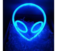 HFHungkeong Neon Alien Head Sign,1Pc Blue Alien Neon Light USB or 3-AA Battery Powered Cool Funny Anime Light up Neon Sign for Kids Bedroom Game Room Wall Art Decor