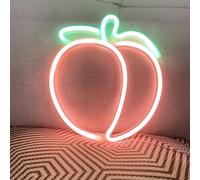 HFHungkeong Peach LED Neon Light Sign Handmade Lamp for Wall Room Party Home Bar Art Christmas Bedroom Table Wedding Party Desktop Decoration Teen Kids Birthday Gift USB Powered