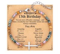 HFHungkeong Religious Cross Bracelet for Women, Cross Bracelet and Blessing Card for Niece, Friend, Daughter, Granddaughter, Sister, Birthday party And 11-60 years(13th)