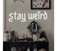 HFHungkeong Stay Weird Neon Sign for Wall Decor, Stay Weird Light Sign,Game Room Neon Sign for Fall Season Horror Theme,Living Room Office Man Cave Beer Bar, Stay Weird Decor,Stay Weird Wall Art