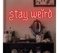 HFHungkeong Stay Weird Neon Sign for Wall Decor, Stay Weird Light Sign,Game Room Neon Sign for Fall Season Horror Theme,Living Room Office Man Cave Beer Bar, Stay Weird Decor,Stay Weird Wall Art