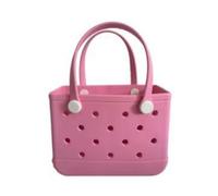 HFHungkeong Tote Beach Bag, 14x5x12In Rubber EVA Beach Hole DIY Handbag Summer Waterproof Storage Bag for Outdoor Sport Travel(Barbie Pink)