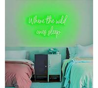 HFHungkeong Where the Wild Ones Sleeps Neon Light Sign LED Light Up Gaming Room Sign Neon with Dimmable Switch and Hanging Chain Playroom Wall Art Decor for Home Kids Bedroom Christmas Birthday Gifts
