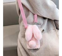 HFICY Girly Faux Fur Fluffy Plush Case For Blackview Oscal Tiger 12 Case with 2 Pack Glass Screen Protectors Films Bling Faux Fur Plush Soft Women Back Phone Cover (Pink Rabbit)