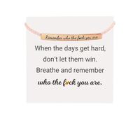 HFINGAQEX Remember Who The Fuck You Are Motivational Tube Bracelet, Personalized Adjustable Braided Rope Bracelets, Engraved Handmade Bracelet, Unique Gift for Women Men