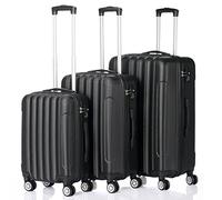 HFITACE 3 Pcs Suitcase Lightweight ABS Carry-on Hand Luggage 4 Spinner Wheels Trolley Case