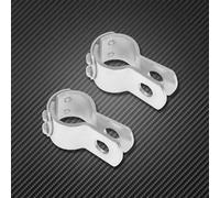 HFJFDQ 32mm Motorcycle 1-1/4" Highway Footrest Foot Pegs Mount Clamps Black/Chrome For