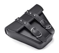 HFJFDQ for Harley Sportster XL883 XL1200 Cafe Racer 1pcs Black Motorcycle PU Leather Side Clinch Bolt Saddlebag Saddle Bag Universal