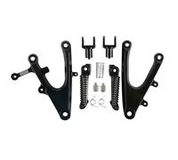 HFJFDQ Motorcycle Front Rider Footrests Bracket Foot Pegs For YZF R1 2004-2006 2005 YZFR1 Silver/Black