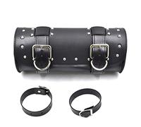 HFJFDQ Motorcycle Tool Bag Fork Barrel Shape Handlebar Front Saddlebag for Harley Chopper Bobber Cruiser Sportster XL 883 1200