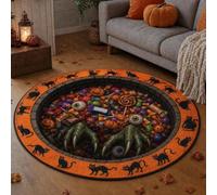 HFLWYWD 3D Halloween Rug,Halloween Optical Illusion Rug Indoor Non-Slip (E)