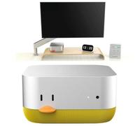 HFLWYWD For Macmini M4 Stand,Funny Aluminum for Mac Mini Stand and HDMI Hub for 2024 Mac Mini M4/M4 Pro,Cute Shape Heat Dissipation Bracket Mount Dock,Convenient Acess to Power Bottom (yellow)
