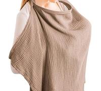 HFLWYWD Muslin Nursing Cover for Baby Breastfeeding,Adjustable Privacy Nursing Apron Cover Soft & Breathable for Mom,360° Full Privacy Cotton Breastfeeding Cover, Multi-use Carseat Canopy