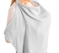 HFLWYWD Muslin Nursing Cover for Baby Breastfeeding,Adjustable Privacy Nursing Apron Cover Soft & Breathable for Mom,360° Full Privacy Cotton Breastfeeding Cover, Multi-use Carseat Canopy