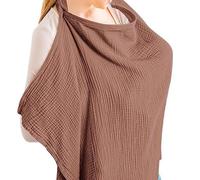 HFLWYWD Muslin Nursing Cover for Baby Breastfeeding,Adjustable Privacy Nursing Apron Cover Soft & Breathable for Mom,360° Full Privacy Cotton Breastfeeding Cover, Multi-use Carseat Canopy