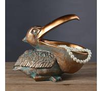 HFLWYWD Pelican Statue Table Decoration,Creativity Big Mouth Pelican Organizer,Pelican Birds Statues Toucan Figurines Entrance Candy Keys Bowl Storage Basket Ornament for Home