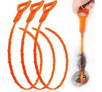 HFLYJPYW 3 Pack 25 Inch Hair Snake Hair Drain Clog Remover Cleaning Tool Drain Opener sink snake Drain Auger Hair Remover Tool For Sewer, Toilet, Shower Kitchen Sink, Bathroom Tub