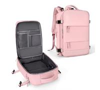 HFLYJPYW Travel Backpack for Women Carry On Backpack with USB Charging Port Shoe Pouch15.6inch Laptop Mochila, Pink, M, Casual, Versatile,