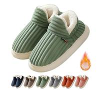 HFMLU Pluffi The Cozy & Stylish Slipper, Pluffi Cozy Stylish Slipper, Pluffi Slipper Booties, Pluffi Slippers, Winter Warm Thick-Soled Plush Fuzzy House Cloud Slide (Green,42-43)