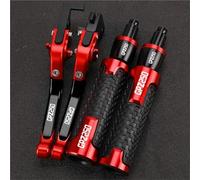 HFMXZHI Clutch Levers Motorcycle Adjustable Extendable Folding Brake Clutch Levers Handle Grip Grips Ends for Kawasaki GPZ250 GPZ 250 1983-2007(Red 1)