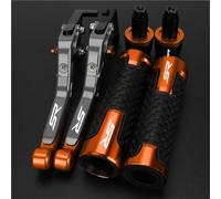 HFMXZHI Clutch Levers Motorcycle Brake Adjustable Clutch Levers Handbrake Hand Grips Folding Bar End Caps for Aprilia SR50MY SR 50 My 2014-2019(Orange 3)