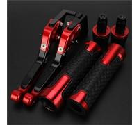 HFMXZHI Clutch Levers Motorcycle Extendable Brake Clutch Levers Handlebar Handle Grips Ends Caps for Ducati Scrambler SIXTY2 2015-2019(Red 1)