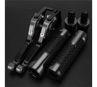 HFMXZHI Clutch Levers Motorcycle Extendable Brake Clutch Levers Handlebar Handle Grips Ends Caps for Ducati Scrambler SIXTY2 2015-2019(Black1)