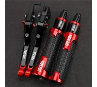 HFMXZHI Clutch Levers Motorcycle Foldable Adjustable Brake Clutch Levers Handlebar Grips Ends for Kawasaki GPZ500S EX500R 1990-2009(Red 1)