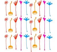 HFMYGS 30 PCS Halloween Stretchy Sticky Toys Set, Sticky Hands for Party Bag Fillers Toys Trick or Treat, Halloween Pumpkin Ghost Bat Web Hands That Stick to The Wall