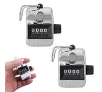 HFMYGS Hand Counter Counter, Clicker, Row Counter Knitting, Hand Counter, Finger Counter, 4-Digit Metal Counter, Clicker Counter, for Person Counter, Coaching, Fitness, Sports, Training, School (2)