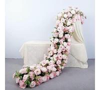 HFNCE 5D Luxury Artificial Flowers Wedding Decoration Table Long Runner Flower Row Floral Backdrop Arrangement Wall Arch Decor props-7-200X50cm