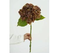 HFNCE Blue Artificial Hydrangea Flowers Real Touch Artificial Hydrangea Branches Decoration Wedding Bouquet Flower Arrangement-Brown
