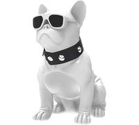 Hfnnhl French Bulldog Bluetooth Speaker, Portable Wireless, Multifunctional, White