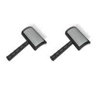 Hfourhnik 2X Firm Slicker Brush for Dogs- Extra Long Pin Slicker Brush for Large Dog Pet Grooming Wire Brush and Deshedding(Black)