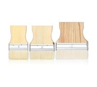 Hfourhnik 3 Pcs Flat Paddle Paint Brush Set, Wide Paint Brush 6.5cm, 3/4/5 Inch, Animal Hair, White, Suitable for Water-based, Oil, Acrylic Paints