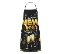 hfquvwnm Happy New Year Aprons With 2 Pockets For Men Women, Gifts For Cool Bbq Grilling Kitchen Chef Apron