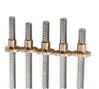 HFRSE 1pcs 3D Printer T16 Lead Screw Thread Screw Pitch 4mm Lead 4mm With Brass Nut Length 100-1000mm(500mm)